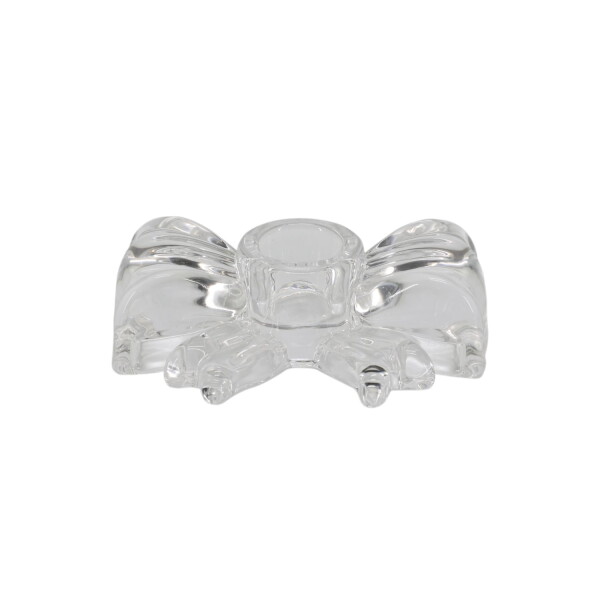Chic Antique Svícen Bow Clear, čirá barva, sklo