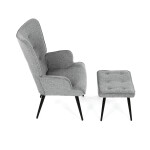 Relaxační křeslo, šedá, sametová látka, AK-303 GREY2