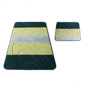 DumDekorace Protiskluzové koberečky zelené barvy do koupelny 50 cm x 80 cm + 40 cm x 50 cm