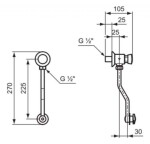 IDEAL STANDARD - Eurovit Pisoárový tlakový splachovač s tryskou E2729AA