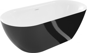 MEXEN/S - Roxy volně stojící vana 170 x 80, bílá/černá, sifon a přepad bílá 51201708075-20