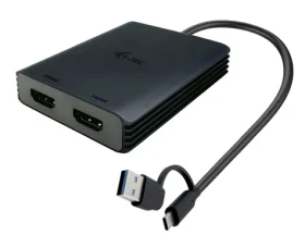 I-tec USB-A/USB-C Dual 4K HDMI adaptér černá / kompatibilní s Thunderbolt 3/4 (CADUAL4KHDMI)
