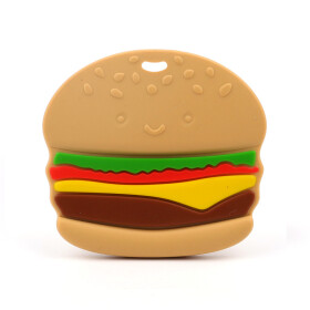 Silikonové kousátko - hamburger - 76 x 81,5 x 8 mm - 1 ks