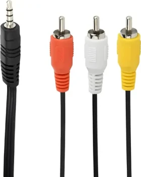 Gembird Jack 3.5mm 4-pin - 3x RCA černý / AV kabel / 2 m (CCA-4P2R-2M)