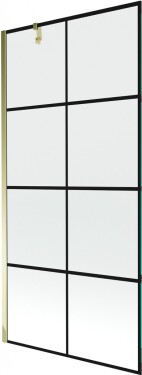 MEXEN/S - Next vanová zástěna FIX 90x150, černý dekor, zlato 895-090-000-00-77-50