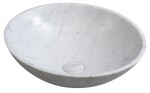 SAPHO - BLOK kamenné umyvadlo na desku Ø 42 cm, bílá carrara mat 2401-42