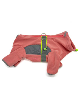 Mazlík elastická fleecová kombinéza pro psa Barva: Lososová, Délka zad (cm): 25, Obvod hrudníku: 28 - 36 cm