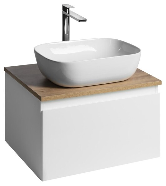 AQUALINE - ALTAIR skříňka s deskou 58 cm, bílá/dub emporio AI263-02