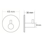 SAPHO - Samolepící háček, kulatý, černá mat 32204