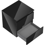 MEXEN/S - Orio koupelnová skříňka pod umyvadlo 50 cm s deskou, 2 zásuvky, černá lesk 91A10-05047-2-BFFC70