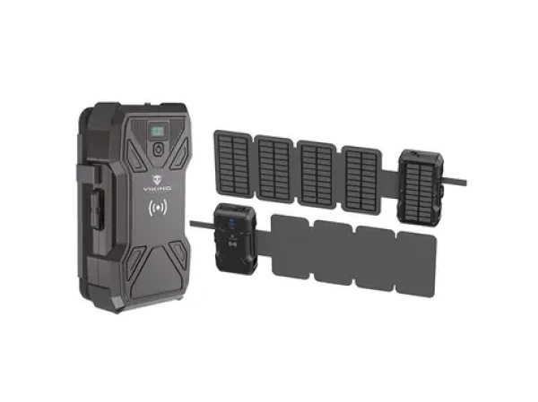 Viking TYR III solární outdoorová powerbanka černá / 30000 mAh / 2x USB-A + 1x USB-C + bezdrátové nabíjení / IP54 (TYR3)