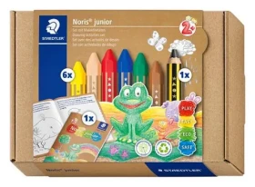 STAEDTLER Voskovky Noris Junior Tvořivá sada / 6 voskovek + tužka + sešit / od 2 let (61 C1)