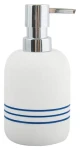 MSV PACCO bílá s modrými pruhy / Dávkovač mýdla / 200 ml / 7,5 x 16,5 cm