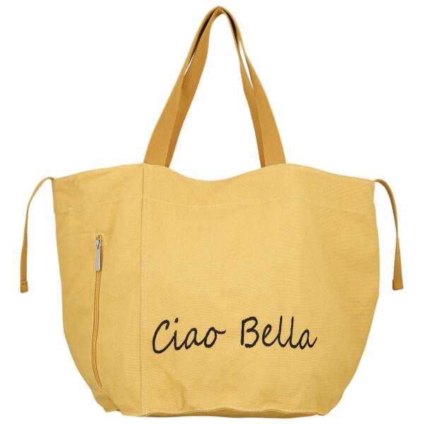 Trendy textilní dámská kabelka na rameno Bellinda, žlutá