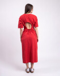Thinking MU Red Checks Seersucker Kina Dress RED S