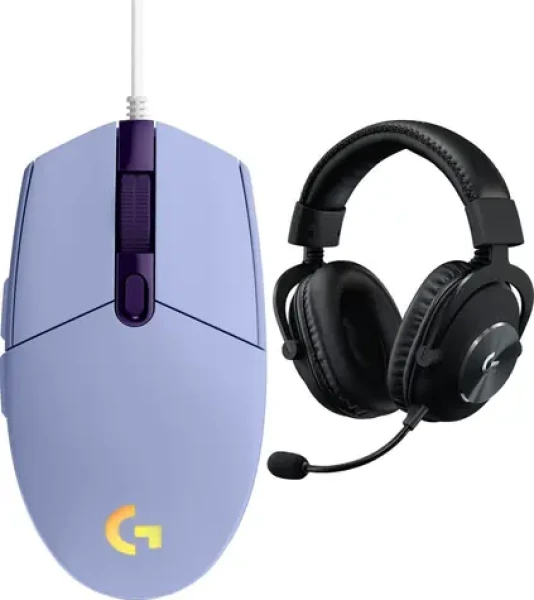Logitech G203 Lightsync + G Pro X černá / Herní sada / drátová myš + headset / 8000 DPI / RGB Lightsync