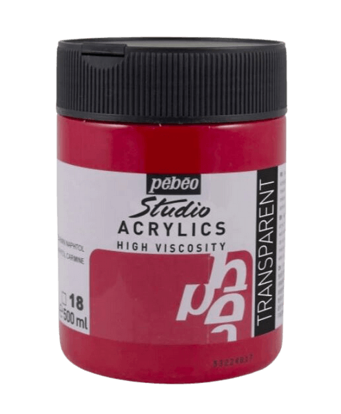 Pébéo Studio Acrylic 500 ml červená karmín 18