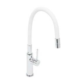 Dřezová baterie SAT se silikonovým ramínkem bílá/chrom SATBSD290B SATBSD290B