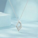 Stříbrný dvojitý náhrdelník Cristy 1 ct MOISSANITE + CERTIFIKÁT, Stříbrná 40 cm + 5 cm (prodloužení) certifikát GRA, hadřík na čištění stříbra, dárková krabička