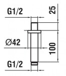 Laufen - Sprchové příslušenství Sprchové rameno stropní, 10 cm, lesklá zlatá HF960098463001