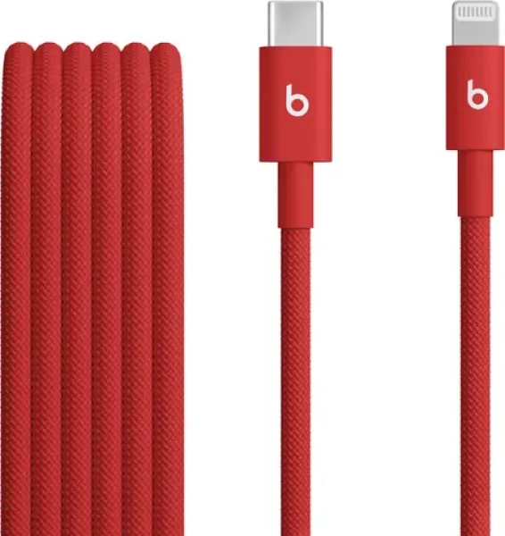 Beats kabel USB-C (M) - Lightning (M) 1.5m červená / opletený (MFEH4EE/A)