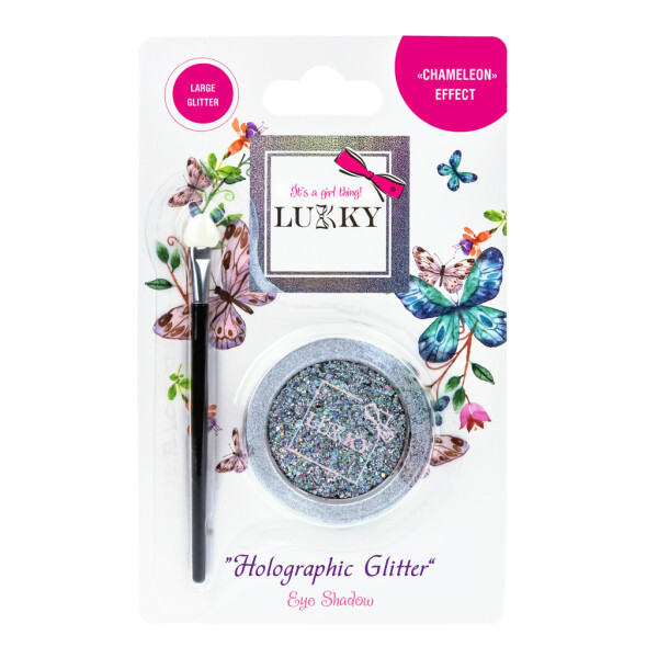 Lukky gelové oční stíny s holografickými třpytkami a štětcem - EPEE
