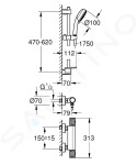 GROHE - Precision Feel Sprchový set 100 s termostatem, 3 proudy, chrom 34791000