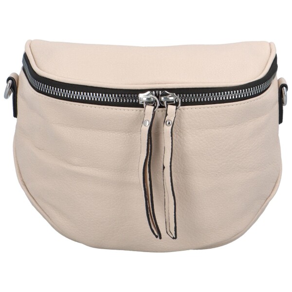 Módní dámská koženková ledvinka/crossbody André, béžová