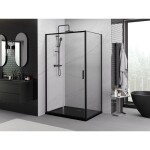 MEXEN/S - Exo sprchový kout, posuvné dveře 125 x 80, transparent, černá 8151-125-080-70-00