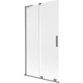 MEXEN/S - Velar L dvoukřídlá posuvná vanová zástěna 100 x 150, dekor, grafit metal 896-100-003-31-95