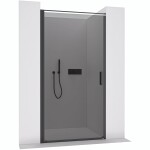 CERANO Sprchové otočné dveře Porte L/P - 8 mm - černá matná, grafitové sklo - 80x195 cm