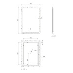 AQUALINE - FAGO zrcadlo s LED osvětlením 50x70cm, dotykový senzor, stmívatelné FA050