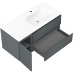 MEXEN/S - Orio koupelnová skříňka 100 cm s umyvadlem Vela pravá, 2S, 1D, grafit mat/bílá mat 91A13-10047-3-BBFFF66-W23P01