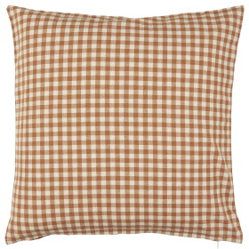 Ib Laursen Povlak na polštář Luca Brown Small Checks 50 x 50 cm, hnědá barva, textil