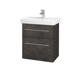 Dřevojas - Umyvadlová skříňka GO SZZ2 55 - D16 Beton tmavý / Úchytka T02 / D16 Beton tmavý 204631B
