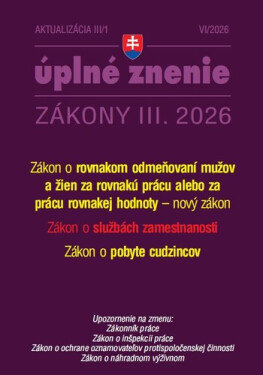 Aktualizácia III/1 2026 – Služby zamestnanosti a zamestnávanie