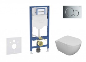GEBERIT - Duofix Set předstěnové instalace, klozetu Oudee a sedátka softclose, tlačítko Sigma01, lesklý chrom SANI11CA1100B