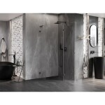 MEXEN/S - Lunar L sprchový kout pětiboký křídlový pravá 80 x 80, transparent, grafit metal 831L-080P-080L-95-00-P