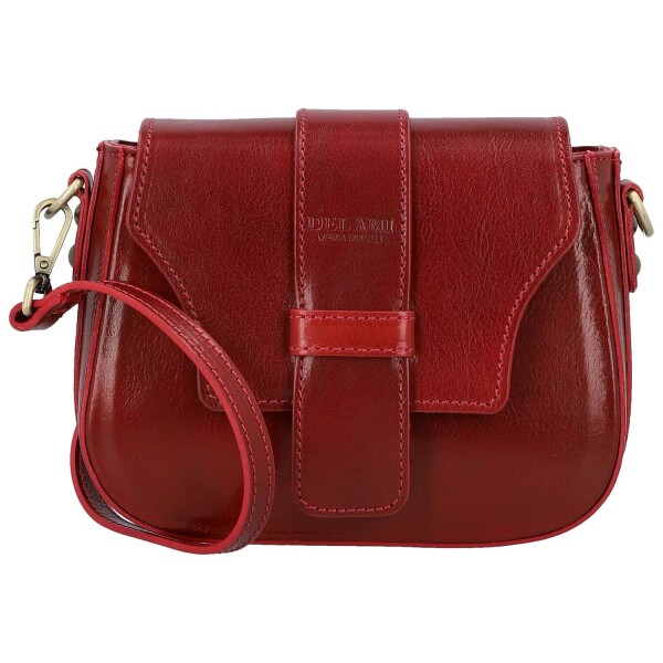 Luxusní dámská kožená crossbody kabelka Delami Vera Pelle Aviva, vínová
