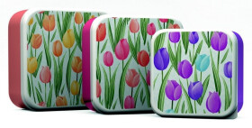 Svačinový box 3ks - M/L/XL - Tulipány