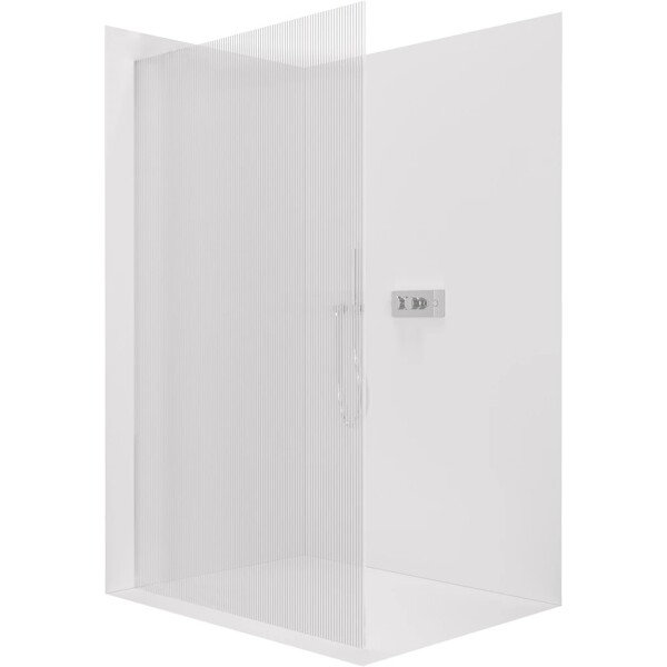 CERANO Sprchová zástěna Walk-in Crystal L/P - 8 mm - bezvzpěrový systém - chrom, rýhované sklo - 80x200 cm