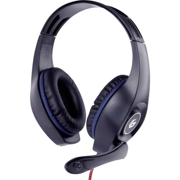Gembird GHS-05-B Sluchátka On Ear kabelová stereo černá, modrá regulace hlasitosti Gaming