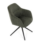 Židle jídelní a konferenční, zelená látka, černé kovové nohy, otočný mechanismus