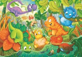Clementoni PUZZLE Šťastná oáza dinosaurů MAXI
