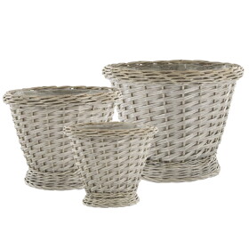 Chic Antique Proutěný obal na květináč French L, šedá barva, přírodní barva, proutí