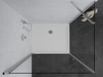 MEXEN/S - Pretoria otevírací sprchový kout 80x100, sklo transparent, chrom + vanička 852-080-100-01-00-4010