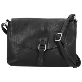 Trendy dámská koženková crossbody kabelka Derika, černá