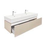 Koupelnová skříňka s umyvadlem SAT Feel 120x30x46 cm pískově béžová mat SATFEEL120BEU2B SATFEEL120BEU2B