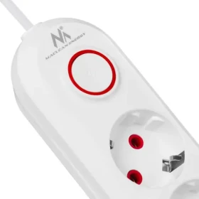 Maclean MCE394 W bílá / Prodlužovací kabel / 3x zásuvka + 3x USB / 2500 W / 1,5 m (MCE394 W)