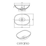CERANO - Umyvadlo z litého mramoru Libra - na desku - bílá matná - 55x40 CER-WB16